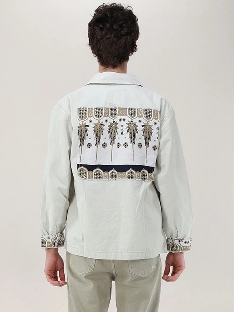 Koszula męska jeansowa Tooco TOCOM-FHS-OFF-WHITE L Biała - obraz 2