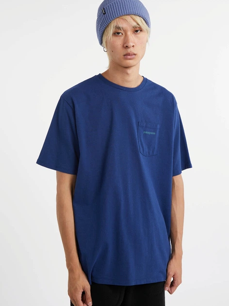Футболка довга чоловіча Patagonia 37655-CLMB M Синя (800070345383) - зображення 1