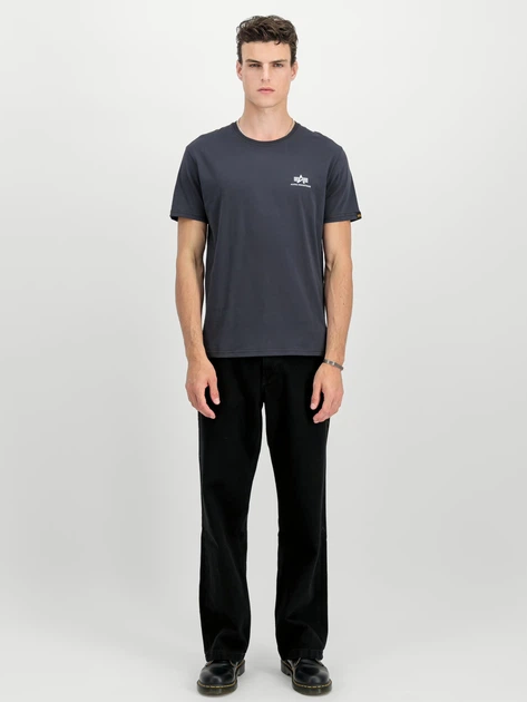 Koszulka męska bawełniana Alpha Industries 188505-02 S Granatowa - obraz 3