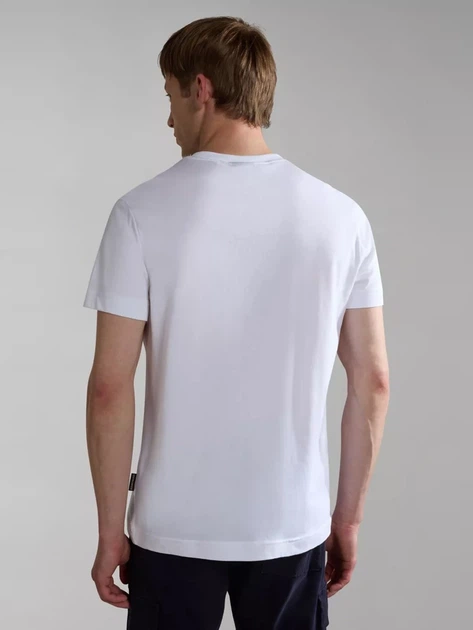 Футболка довга бавовняна чоловіча Napapijri NP0A4GDQ0021003 L Біла (800070311879) - зображення 2