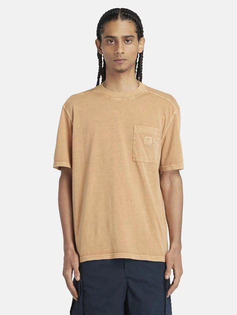 Футболка довга бавовняна чоловіча Timberland TB0A5VDHP471 XL Бежева (800070320433) - зображення 1