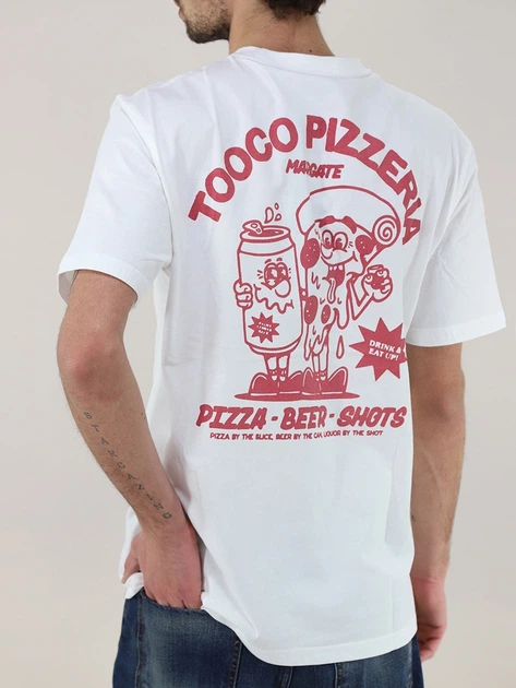 Koszulka męska bawełniana Tooco TOCOM-OVT-OFF-WHITE S Biała - obraz 2