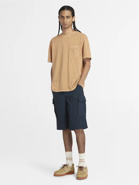 Футболка довга бавовняна чоловіча Timberland TB0A5VDHP471 S Бежева (800070320430) - зображення 3