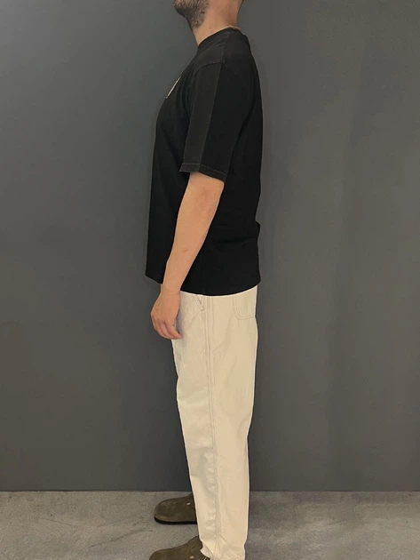 Koszulka męska bawełniana Tooco TOCOM-OVT-BLACK-WHASED L Czarna - obraz 4