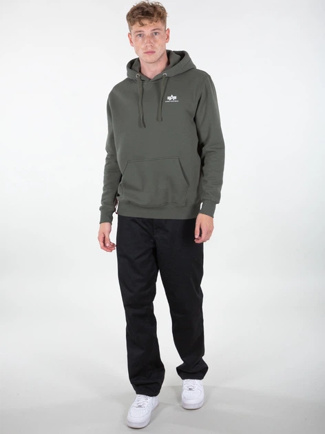 Худі чоловіче Alpha Industries 196318142 S Зелене (800070330290) - зображення 3