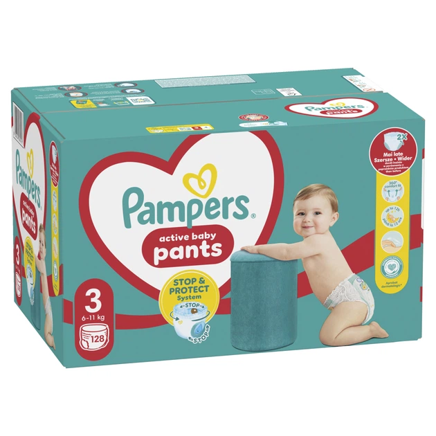 Подгузники Pampers Pants Midi Размер 3 (6-11 кг) 128 шт. (8006540069417) - Фото 2 Подгузники Pampers Pants Midi Размер 3 (6-11 кг) 128 шт. (8006540069417) - изображение 2