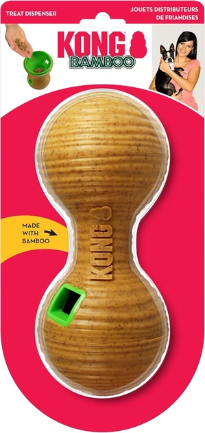 Zabawka dla psa Kong Bamboo Feeder Dumbbell M PTB22E (0035585475257) - obraz 1