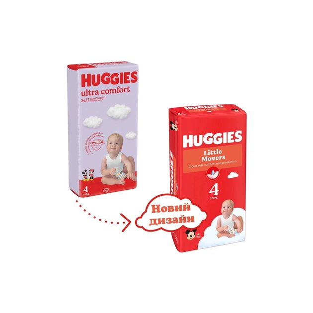 Подгузники Huggies Little Movers 4 (7-18 кг) M-pack, 150 шт (5029053583402) - изображение 3