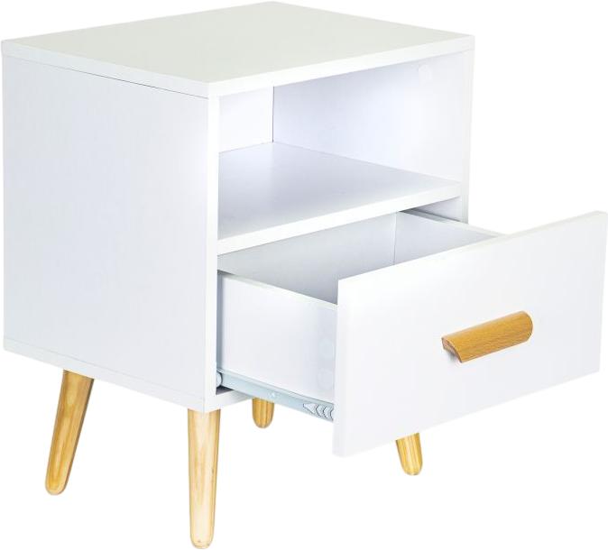 Набір приліжкових тумбочек ModernHome by Multistore Білі 2 шт. (WYJ-258-2 WHITE) - зображення 3