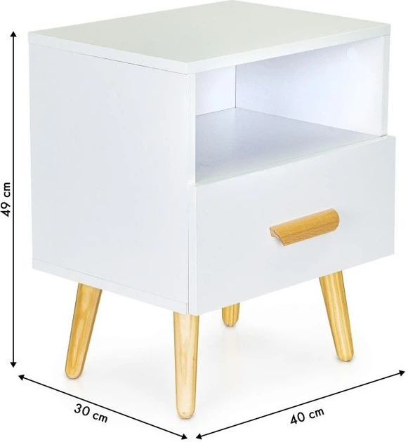 Набір приліжкових тумбочек ModernHome by Multistore Білі 2 шт. (WYJ-258-2 WHITE) - зображення 4