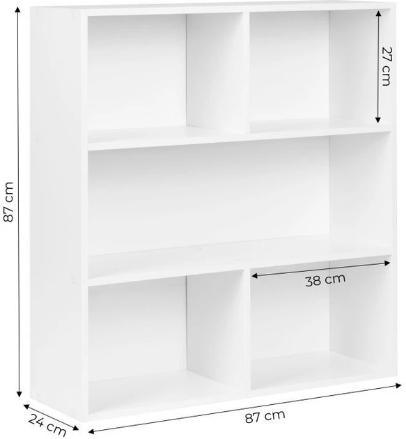 Стелаж ModernHome by Multistore сучасний 3-рівневий Білий S-20-W (5905817008728) - зображення 4