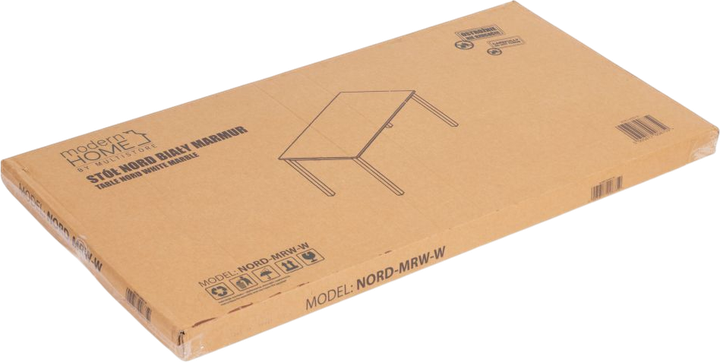 Stół do jadalni ModernHome by Multistore 120 x 60 cm Biały marmur (NORD-MRW-W) - obraz 5