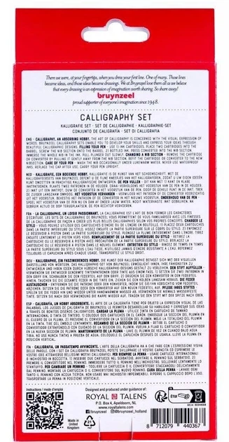 Набір для каліграфії Bruynzeel 60344008 Перо чорнильне креслярське чорні стрижні 8 елементів (8712079440367) - зображення 2