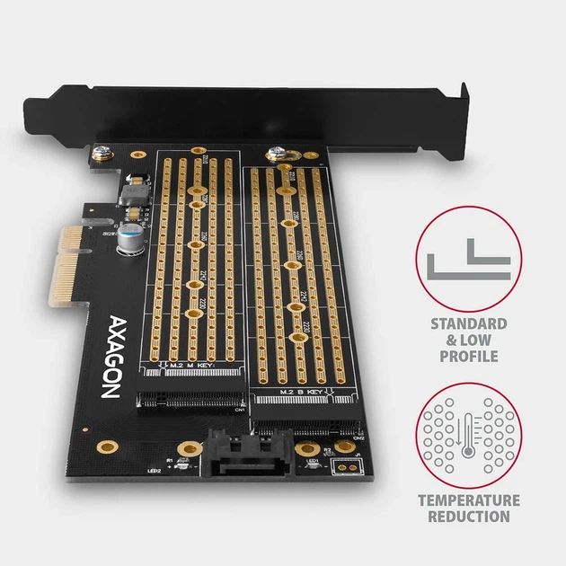 Адаптер Axagon PCEM2-D PCIe NVMe+SATA M.2 - зображення 4