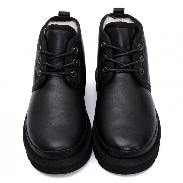 Чоловічі уггі Чоботи Шкіряні Ньюмел Чорні UGG Leather Neumel Black (40, чорний) - изображение 4