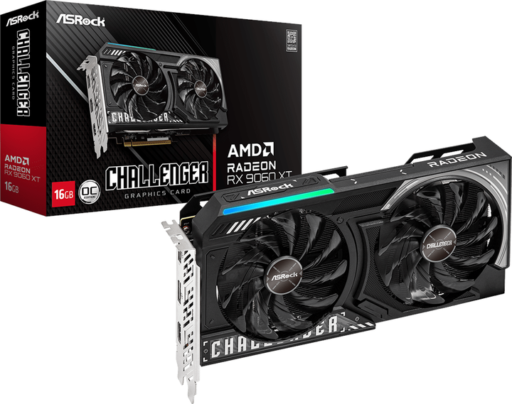 Відеокарта ASRock PCI-Ex Radeon RX 9060 XT Challenger  OC 16GB GDDR6 (128bit) (3290/20000) (HDMI, 2 x DisplayPort) (RX9060XT CL 16GO) - зображення 6