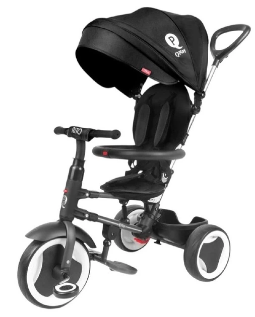 Триколісний велосипед Milly Mally Qplay Rito Чорний 3839 (5061047480076) - зображення 1