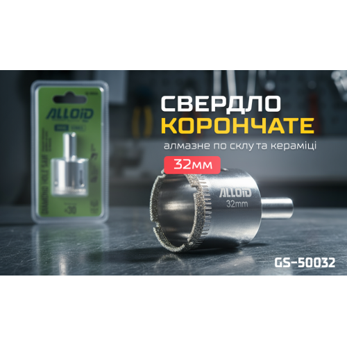 Alloid Base. Сверло корончатое алмазное по стеклу и керамике 32мм - изображение 2