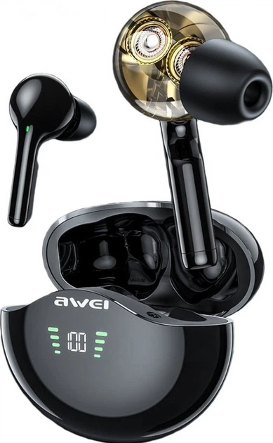 Słuchawki Awei T12P TWS Black (AWEI076BLK) - obraz 2