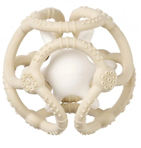 Grzechotka z gryzakiem Nattou Beige and white (5414673874373) - obraz 1