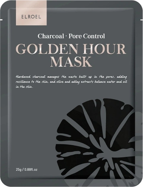 Маска для обличчя Elroel Golden Hour Charcoal очищувальна 25 г (8809647113256) - зображення 1