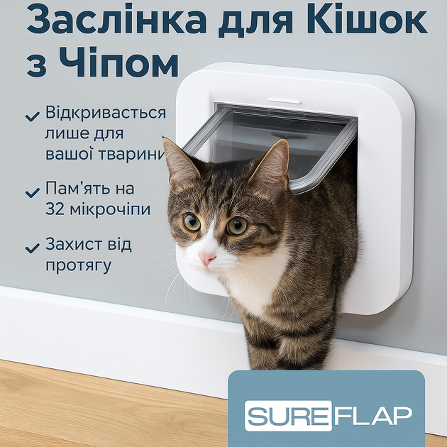 SureFlap умная дверца для кота с микрочипом,автоматическая дверца для кота, Smart Cat Flap - изображение 2