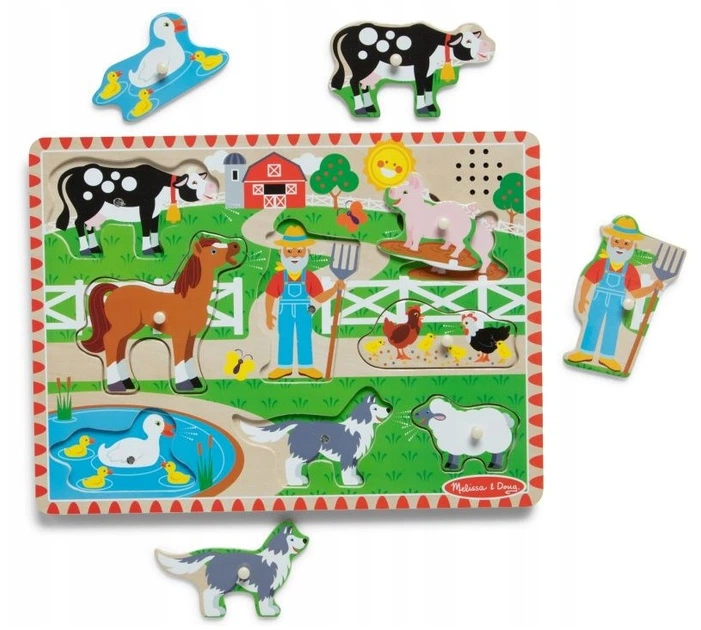 Układanka drewniana z dźwiękami Melissa & Doug Farma Old MacDonald's (0681147000339) - obraz 3