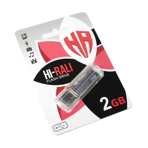 Флешка Hi-Rali 2GB Corsair срібло - Фото 1 Флешка Hi-Rali 2GB Corsair срібло - изображение 1