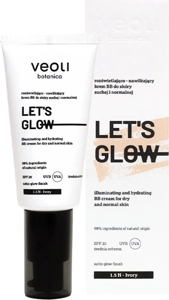 BB-крем Veoli Botanica Let's Glow SPF20 для сухої та нормальної шкіри 1.5 N Ivory 30 мл (5907190822373) - зображення 1