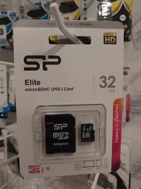 Карта пам'яті SILICON POWER Elite microSDHC 32 GB Class 10 + adapter - Фото 2 Карта пам'яті SILICON POWER Elite microSDHC 32 GB Class 10 + adapter - изображение 2