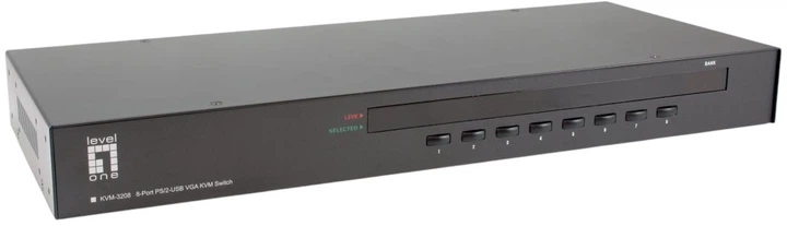 КVM-перемикач LevelOne KVM-3208 8-Port PS/2-USB VGA KVM (4015867229385) - зображення 2