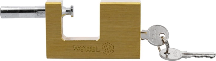 Kłódka VOREL mosiężna trzpieniowa 90 mm 77213 (5906083772139) - obraz 4