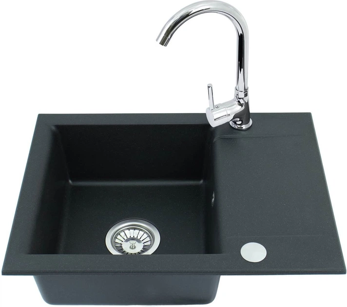 Кухонна мийка Alveus Nell 59 x 44 x 16 см Чорна - зображення 2