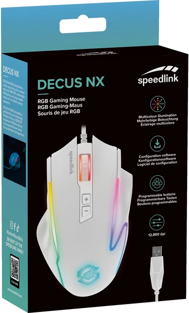 Миша Speedlink Decus NX RGB Gaming Mouse Wired White (4027301152708) - зображення 5