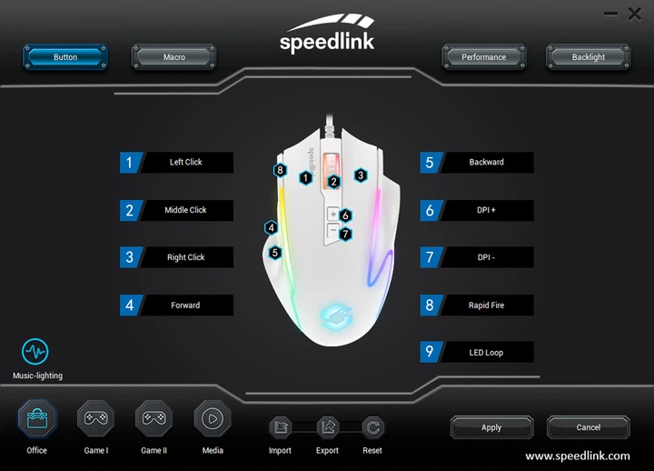 Миша Speedlink Decus NX RGB Gaming Mouse Wired White (4027301152708) - зображення 8