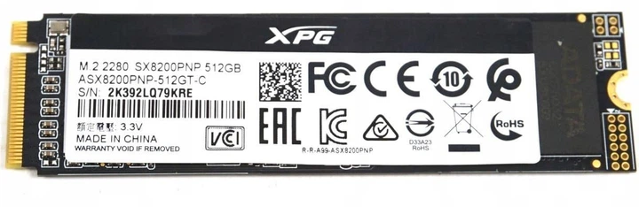 Накопитель SSD Adata M.2 NVMe 512Gb XPG SX8200 Pro (ASX8200PNP-512GT-C) - Фото 1 Накопитель SSD Adata M.2 NVMe 512Gb XPG SX8200 Pro (ASX8200PNP-512GT-C) - изображение 1