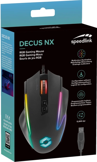 Миша Speedlink Decus NX RGB Gaming Mouse Wired Rubber-Black (4027301335972) - зображення 5
