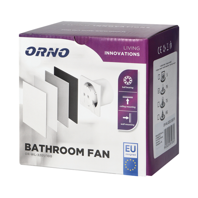 Вытяжной вентилятор в ванную комнату OR-WL-3201/100/PS ORNO - изображение 2