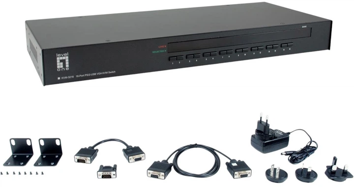 КVM-перемикач LevelOne KVM-3216 16-Port PS/2-USB VGA KVM (4015867229392) - зображення 5