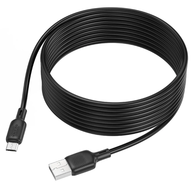 Кабель BOROFONE BX113 Lenny silicone charging data cable Micro(L=3M) Black (6941991115547) - Фото 4 Кабель BOROFONE BX113 Lenny silicone charging data cable Micro(L=3M) Black (6941991115547) - изображение 4