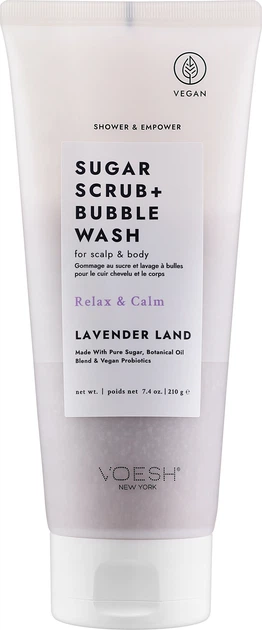 Скраб для тіла та шкіри голови Voesh Lavender Land очищувальний 210 г (818463021841) - зображення 1