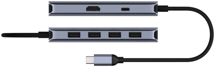 Hub Cudy UH500 USB-C 6-in-1 HDMI 4K (6971690793609) - obraz 3