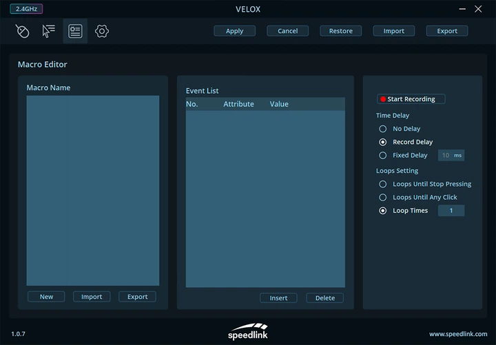 Миша Speedlink Velox Rechargeable RGB Gaming Mouse Wireless Black (4027301846935) - зображення 10