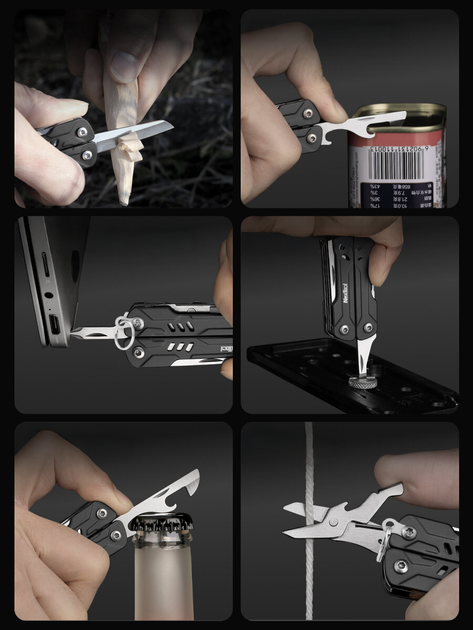 Мультитул NexTool Mini Sailor (NE20135A) мини-инструмент брелок с плоскогубцами на 10 функций универсальный, Black - изображение 5