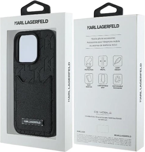 Панель Karl Lagerfeld Cardslots Monogram для iPhone 16 Pro Max Black (3666339294151) - зображення 8