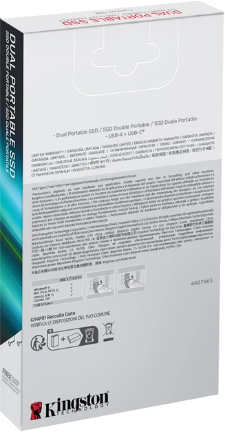 Dysk SSD Kingston Dual Portable SSD 2TB USB 3.2 Gen 2 Red (SPSD/2TB) - obraz 7