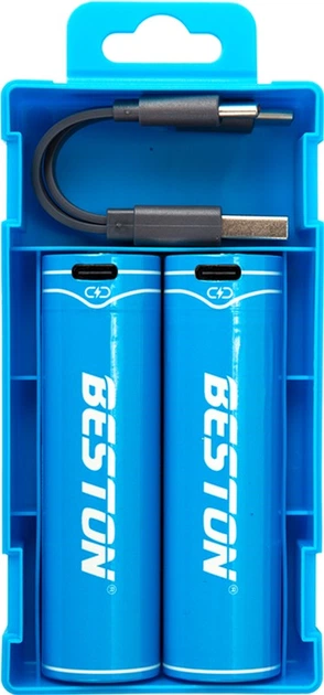 Акумулятор Beston USB Type-C 21700, 3.6V 5000mAh, Li-ion, 2 шт (AA620388) - зображення 3