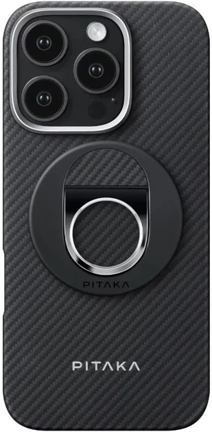 Magnetyczne pierścień-podstawka na telefon Pitaka MagEZ Grip 3 Twill 600D Black/Grey (MGB2402) - obraz 4