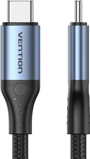 Kabel Vention USB 4.0 Type-C M-M, 1.0 m 240W (50V/5A) 8K60Hz Thunderbolt 4 Gray Aluminum Alloy (TAVHF) - obraz 2