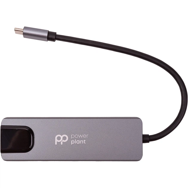 Перехідник PowerPlant USB 3.0 2 порта + 1 порт Type-C USB 3.1 + Gigabit Ethernet + HDMI (CA910557) - зображення 2